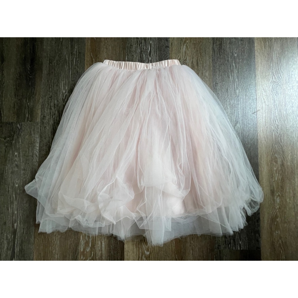 Tulle Tutu Skirt Womens Pink Layered Mesh Elastic Waist Balletcore